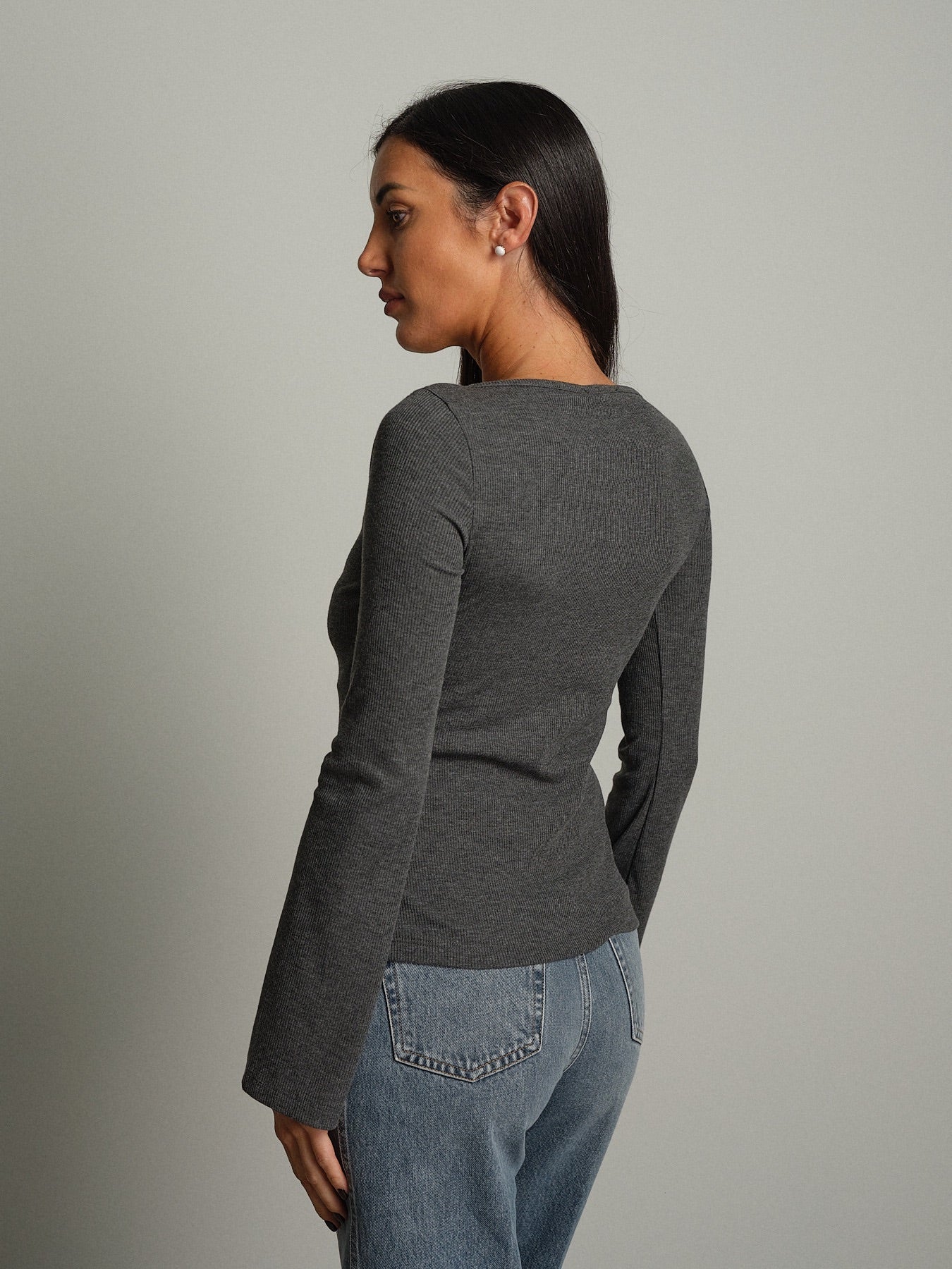 Maglia serafino manica ampia Grigio Vicolo UAC0136;Maglia serafino manica ampia Grigio Vicolo UAC0136 — foto 2;Maglia serafino manica ampia Grigio Vicolo UAC0136 — foto 3