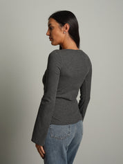 Maglia serafino manica ampia Grigio Vicolo UAC0136;Maglia serafino manica ampia Grigio Vicolo UAC0136 — foto 2;Maglia serafino manica ampia Grigio Vicolo UAC0136 — foto 3