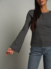 Maglia serafino manica ampia Grigio Vicolo UAC0136;Maglia serafino manica ampia Grigio Vicolo UAC0136 — foto 2;Maglia serafino manica ampia Grigio Vicolo UAC0136 — foto 3