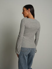 Maglia serafino manica ampia Grigio-perla Vicolo UAC0136;Maglia serafino manica ampia Grigio-perla Vicolo UAC0136 — foto 2;Maglia serafino manica ampia Grigio-perla Vicolo UAC0136 — foto 3