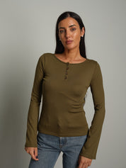 Maglia serafino manica ampia Verde-militare Vicolo UAC0136;Maglia serafino manica ampia Verde-militare Vicolo UAC0136 — foto 2;Maglia serafino manica ampia Verde-militare Vicolo UAC0136 — foto 3