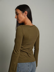 Maglia serafino manica ampia Verde-militare Vicolo UAC0136;Maglia serafino manica ampia Verde-militare Vicolo UAC0136 — foto 2;Maglia serafino manica ampia Verde-militare Vicolo UAC0136 — foto 3