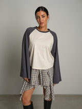 Maglia manica bicolor - Antracite