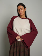 Maglia manica bicolor Bordeaux Vicolo UAC0169;Maglia manica bicolor Bordeaux Vicolo UAC0169 — foto 2;Maglia manica bicolor Bordeaux Vicolo UAC0169 — foto 3