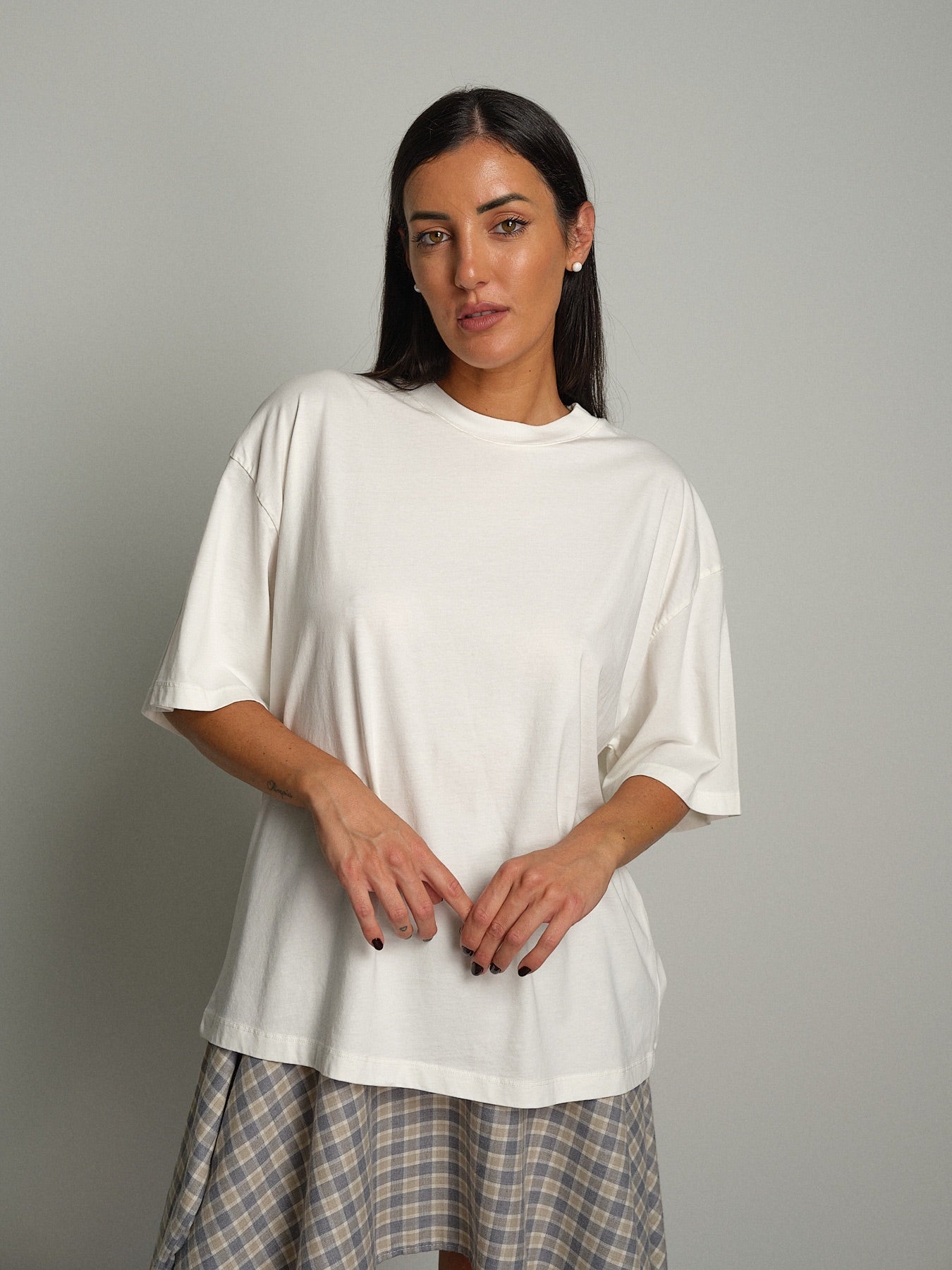 T-shirt ampia Bianco-ottico Vicolo UAC0170;T-shirt ampia Bianco-ottico Vicolo UAC0170 — foto 2;T-shirt ampia Bianco-ottico Vicolo UAC0170 — foto 3