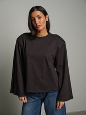 Maglia manica ampia spalle imbottite Antracite Vicolo UAC0177;Maglia manica ampia spalle imbottite Antracite Vicolo UAC0177 — foto 2;Maglia manica ampia spalle imbottite Antracite Vicolo UAC0177 — foto 3