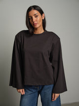 Maglia manica ampia spalle imbottite - Antracite