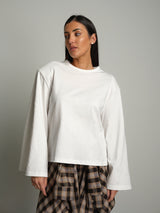 Maglia spalle imbottite manica ampia PREORDINE 08/10 - Bianco ottico