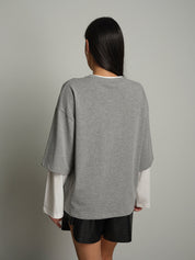 T-shirt doppia manica Grigio Vicolo UAC0178;T-shirt doppia manica Grigio Vicolo UAC0178 — foto 2;T-shirt doppia manica Grigio Vicolo UAC0178 — foto 3