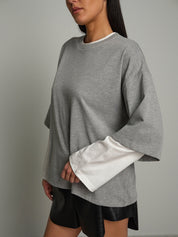 T-shirt doppia manica Grigio Vicolo UAC0178;T-shirt doppia manica Grigio Vicolo UAC0178 — foto 2;T-shirt doppia manica Grigio Vicolo UAC0178 — foto 3
