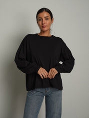 Maglia manica polsino Nero Vicolo UAC0179;Maglia manica polsino Nero Vicolo UAC0179 — foto 2;Maglia manica polsino Nero Vicolo UAC0179 — foto 3