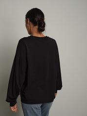 Maglia manica polsino Nero Vicolo UAC0179;Maglia manica polsino Nero Vicolo UAC0179 — foto 2;Maglia manica polsino Nero Vicolo UAC0179 — foto 3