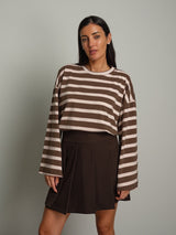 Maglia manica campana righe PREORDINE 05/10 - Cammello