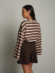 Maglia manica campana righe Cammello Vicolo UAC0182;Maglia manica campana righe Cammello Vicolo UAC0182 — foto 2;Maglia manica campana righe Cammello Vicolo UAC0182 — foto 3;Maglia manica campana righe Cammello Vicolo UAC0182 — foto 4;Maglia manica campana righe Cammello Vicolo UAC0182 — foto 5