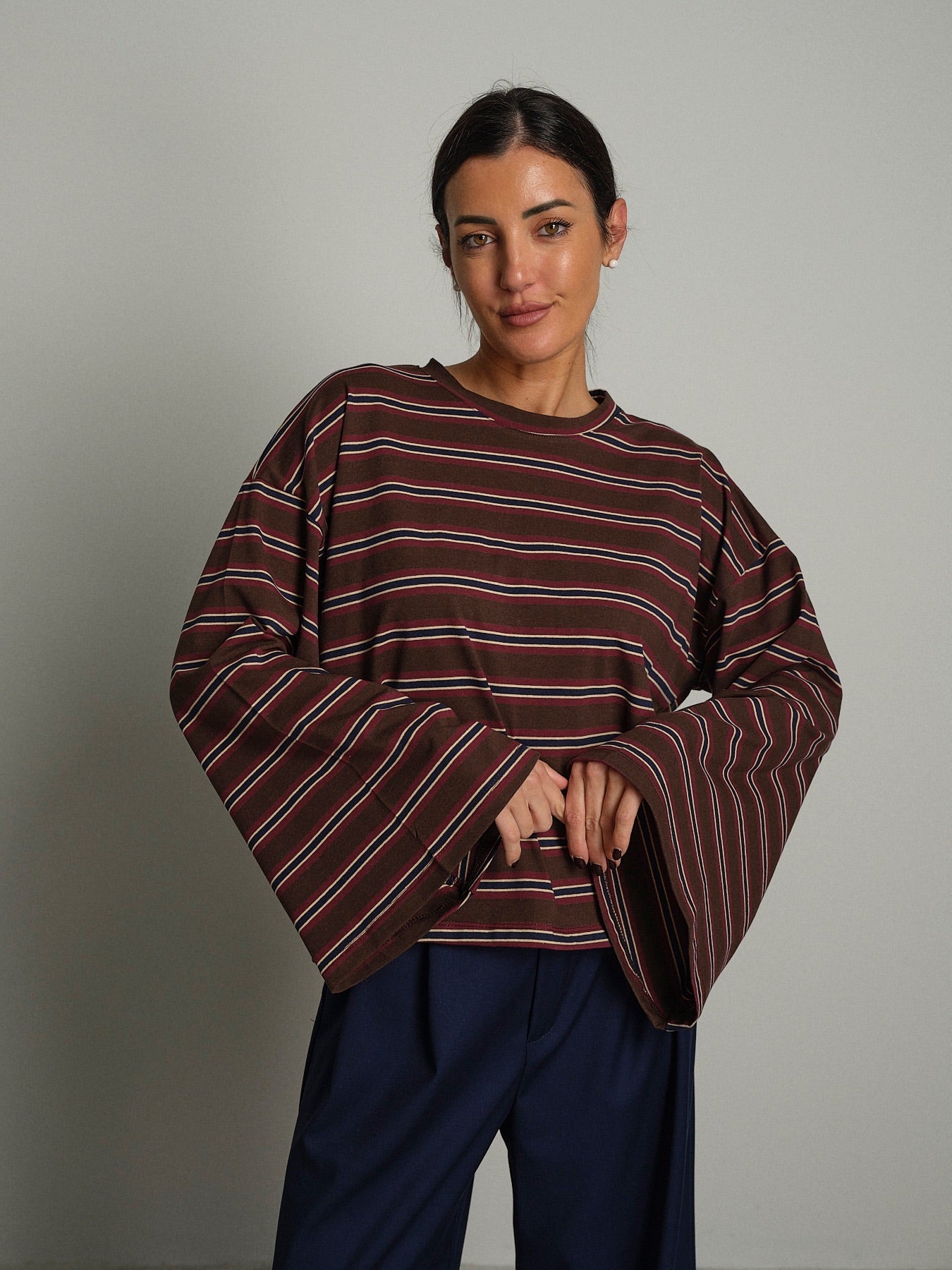 Maglia righe manica campana Moro Vicolo UAC0192;Maglia righe manica campana Moro Vicolo UAC0192 — foto 2;Maglia righe manica campana Moro Vicolo UAC0192 — foto 3;Maglia righe manica campana Moro Vicolo UAC0192 — foto 4