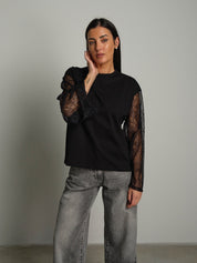 Maglia manica pizzo Nero Vicolo UAC0197;Maglia manica pizzo Nero Vicolo UAC0197 — foto 2;Maglia manica pizzo Nero Vicolo UAC0197 — foto 3;Maglia manica pizzo Nero Vicolo UAC0197 — foto 4