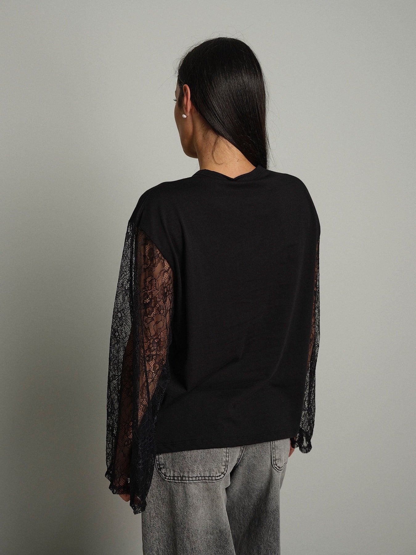 Maglia manica pizzo Nero Vicolo UAC0197;Maglia manica pizzo Nero Vicolo UAC0197 — foto 2;Maglia manica pizzo Nero Vicolo UAC0197 — foto 3;Maglia manica pizzo Nero Vicolo UAC0197 — foto 4