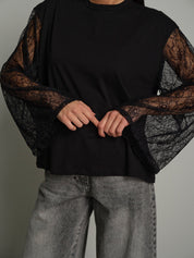 Maglia manica pizzo Nero Vicolo UAC0197;Maglia manica pizzo Nero Vicolo UAC0197 — foto 2;Maglia manica pizzo Nero Vicolo UAC0197 — foto 3;Maglia manica pizzo Nero Vicolo UAC0197 — foto 4