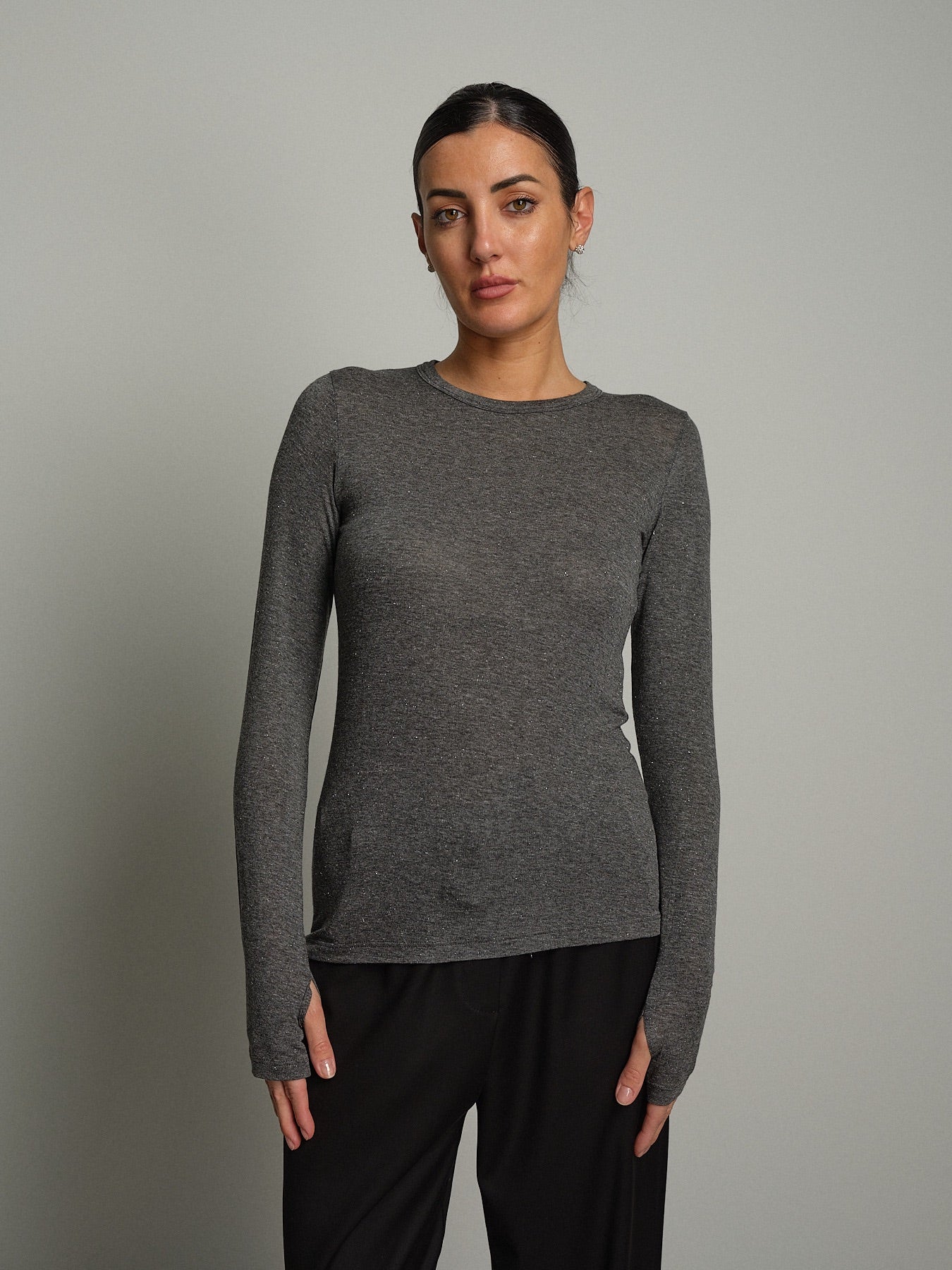 Maglia manica lunga lamé Grigio Vicolo UAC0199;Maglia manica lunga lamé Grigio Vicolo UAC0199 — foto 2;Maglia manica lunga lamé Grigio Vicolo UAC0199 — foto 3;Maglia manica lunga lamé Grigio Vicolo UAC0199 — foto 4