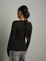 Maglia manica lunga lamé Nero Vicolo UAC0199;Maglia manica lunga lamé Nero Vicolo UAC0199 — foto 2;Maglia manica lunga lamé Nero Vicolo UAC0199 — foto 3;Maglia manica lunga lamé Nero Vicolo UAC0199 — foto 4