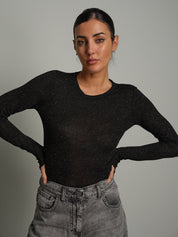 Maglia manica lunga lamé Nero Vicolo UAC0199;Maglia manica lunga lamé Nero Vicolo UAC0199 — foto 2;Maglia manica lunga lamé Nero Vicolo UAC0199 — foto 3;Maglia manica lunga lamé Nero Vicolo UAC0199 — foto 4