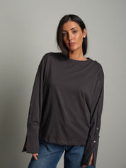 Maglia dettaglio manica Antracite Vicolo UAC0201;Maglia dettaglio manica Antracite Vicolo UAC0201 — foto 2;Maglia dettaglio manica Antracite Vicolo UAC0201 — foto 3