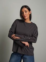 Maglia dettaglio manica Antracite Vicolo UAC0201;Maglia dettaglio manica Antracite Vicolo UAC0201 — foto 2;Maglia dettaglio manica Antracite Vicolo UAC0201 — foto 3