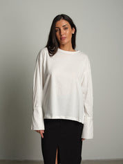 Maglia dettaglio manica Bianco-ottico Vicolo UAC0201;Maglia dettaglio manica Bianco-ottico Vicolo UAC0201 — foto 2;Maglia dettaglio manica Bianco-ottico Vicolo UAC0201 — foto 3;Maglia dettaglio manica Bianco-ottico Vicolo UAC0201 — foto 4