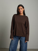 Maglia dettaglio manica - moro