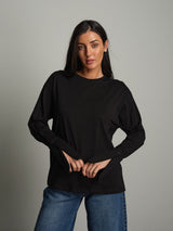 Maglia dettaglio manica - Nero