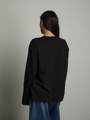 Maglia dettaglio manica Nero Vicolo UAC0201;Maglia dettaglio manica Nero Vicolo UAC0201 — foto 2;Maglia dettaglio manica Nero Vicolo UAC0201 — foto 3
