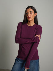 Maglia lana modal manicotti Bordeaux Vicolo UAC0208;Maglia lana modal manicotti Bordeaux Vicolo UAC0208 — foto 2;Maglia lana modal manicotti Bordeaux Vicolo UAC0208 — foto 3