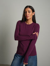 Maglia lana modal manicotti - Bordeaux