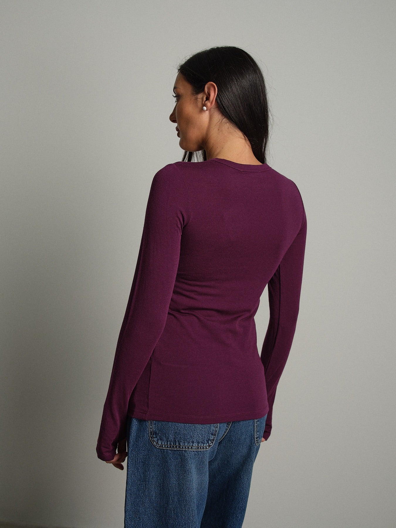 Maglia lana modal manicotti Bordeaux Vicolo UAC0208;Maglia lana modal manicotti Bordeaux Vicolo UAC0208 — foto 2;Maglia lana modal manicotti Bordeaux Vicolo UAC0208 — foto 3