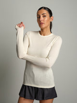 Maglia lana modal manicotti - Burro