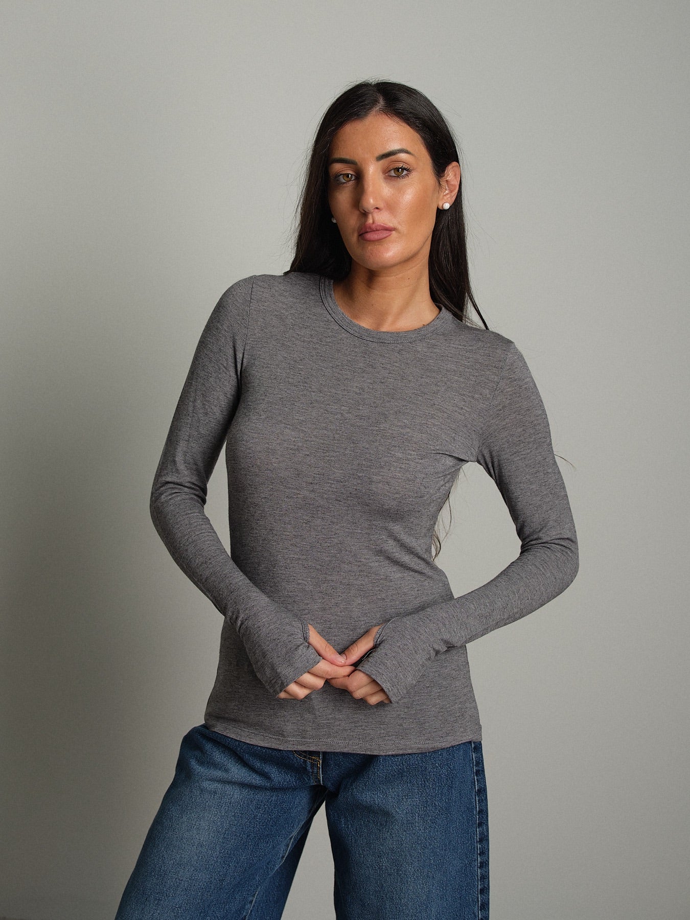 Maglia lana modal manicotti Grigio Vicolo UAC0208;Maglia lana modal manicotti Grigio Vicolo UAC0208 — foto 2;Maglia lana modal manicotti Grigio Vicolo UAC0208 — foto 3