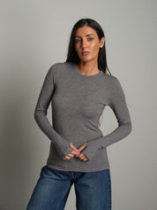 Maglia lana modal manicotti Grigio Vicolo UAC0208;Maglia lana modal manicotti Grigio Vicolo UAC0208 — foto 2;Maglia lana modal manicotti Grigio Vicolo UAC0208 — foto 3