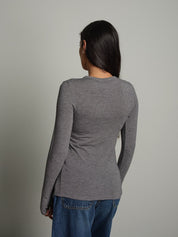 Maglia lana modal manicotti Grigio Vicolo UAC0208;Maglia lana modal manicotti Grigio Vicolo UAC0208 — foto 2;Maglia lana modal manicotti Grigio Vicolo UAC0208 — foto 3